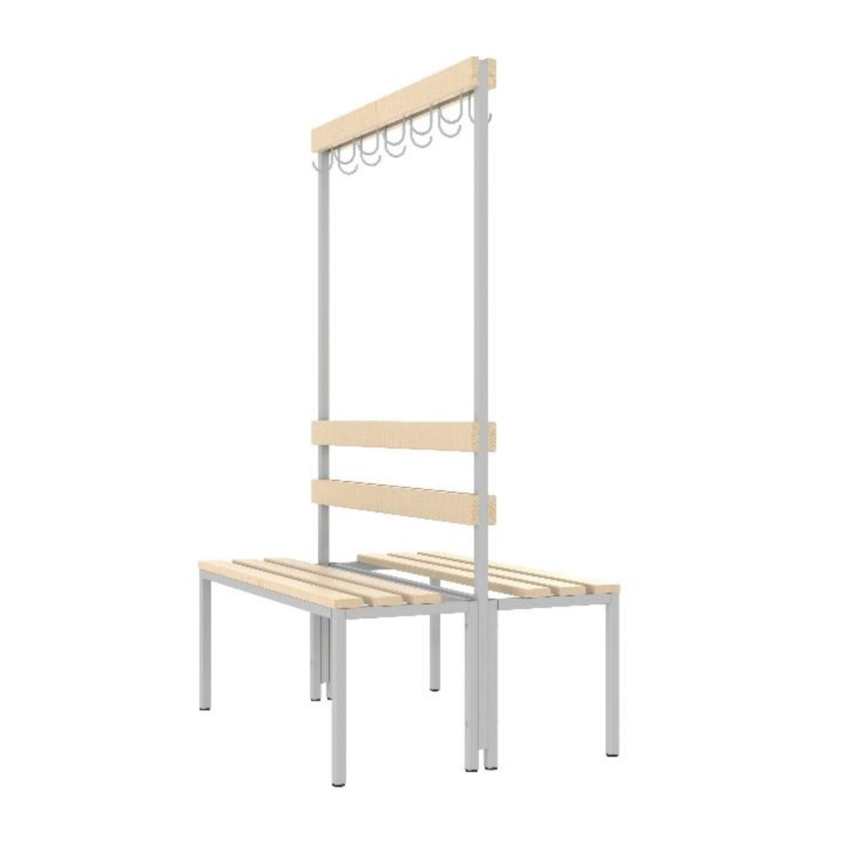 Закачалка за съблекалня с две пейки LSZ 2a – 1500/730/1650 h mm